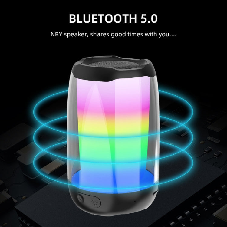 NBY8893 Pulsating Colorful Portable Stereo Bluetooth Speaker(White)