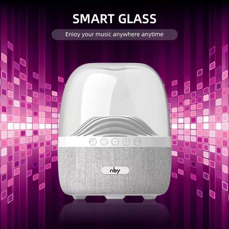 NBY 6680 Colorful Light 6D Stereo Wireless Bluetooth Speaker(White)