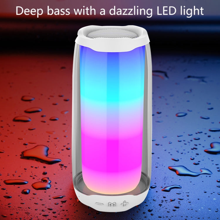 NBY 8892 LED IPX5 Water-resistant Portable Wireless Bluetooth Speaker(White)