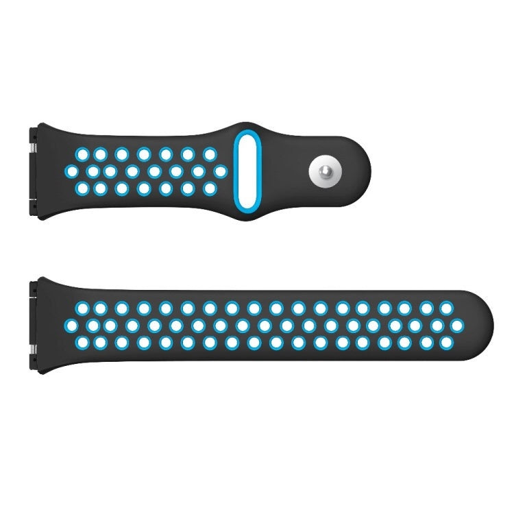 For Fitbit Ionic Breathable Two-tone Silicone Watch Band(Black Blue)