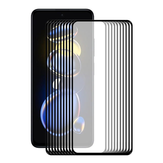 10 PCS For Xiaomi Poco X4 GT / Redmi Note 11T Pro ENKAY Hat-Prince Full Glue 0.26mm 9H 2.5D Tempered Glass Full Film