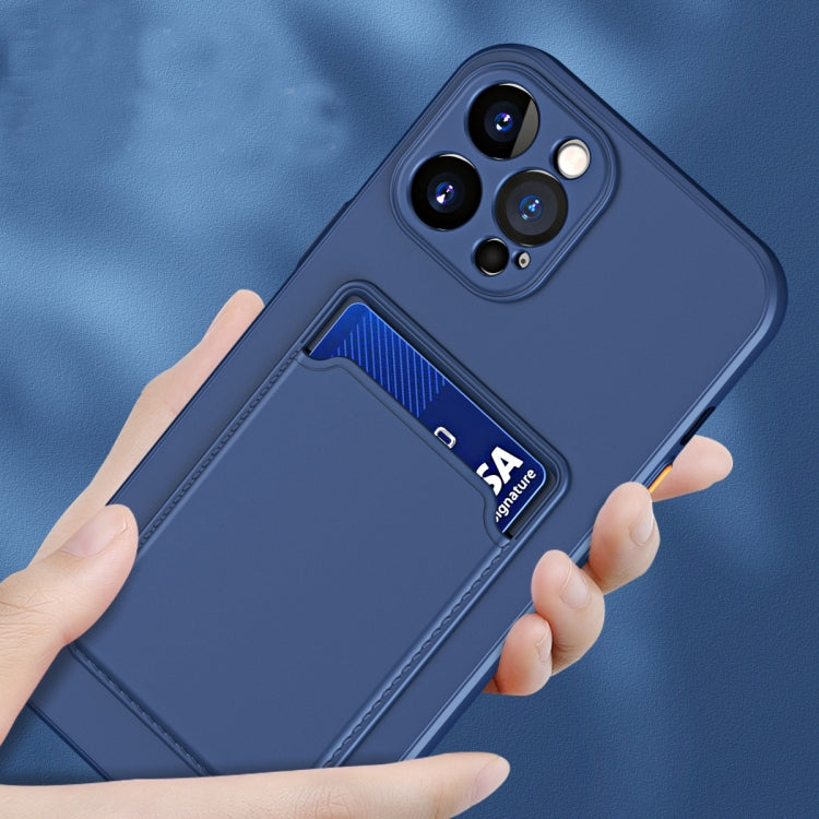 For iPhone 14 Skin Feel Card Color Button TPU Case (Grey)