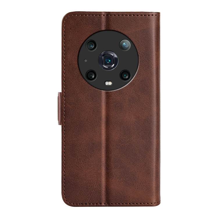 For Honor Magic4 Pro Dual-side Magnetic Buckle Flip Leather Phone Case(Brown)