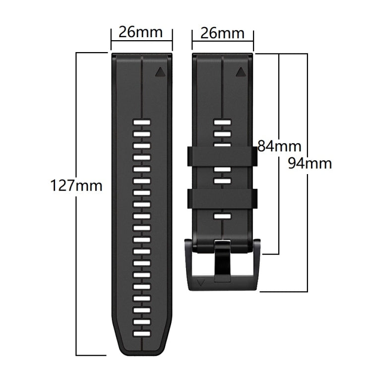 Compatible with Garmin Descent MK2 26mm Silicone Sports Two-Color Watch Band(Red+Black)