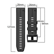 Compatible with Garmin Descent MK2 26mm Silicone Sports Two-Color Watch Band(Red+Black)