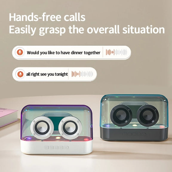 K9 Transparent RGB Portable Wireless Bluetooth Speaker Support AUX FM TF Card(White)