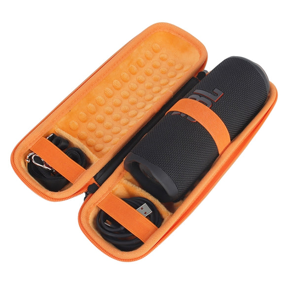 For JBL Flip 6 Portable Storage Box Case(Black Orange)