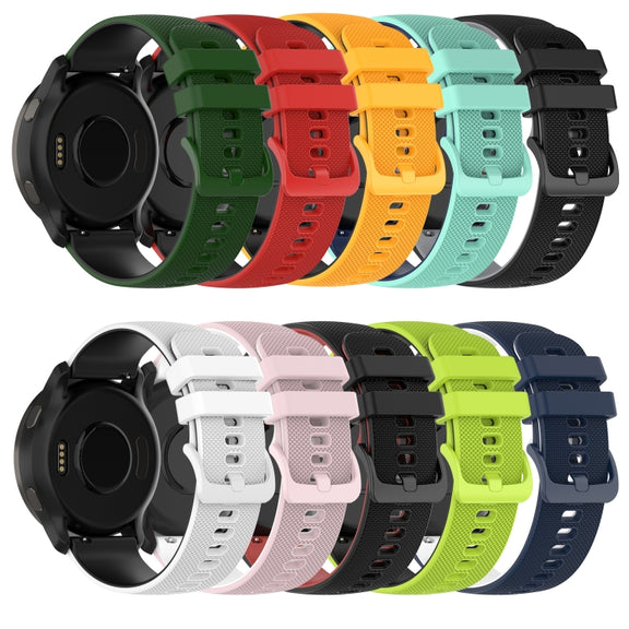 For Amazfit Pace 22mm Checkered Two-Color Silicone Watch Band(White+Black)