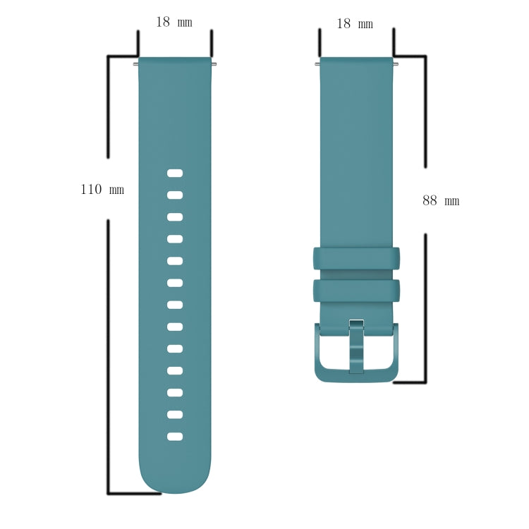 Compatible with Garmin Vivoactive 4S 18mm Solid Color Soft Silicone Watch Band(White)