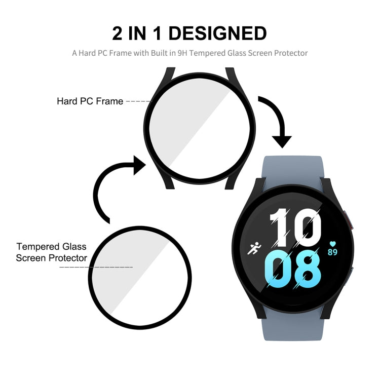 For Samsung Galaxy Watch5 40mm ENKAY Hat-Prince Full Coverage PC Frame + 9H Tempered Glass Case(Pink)