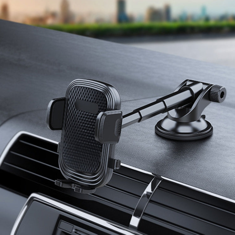 A190+X903 Car Windscreen Dashboard Sucker Mount 3-Phase Telescopic Long Arm Phone Holder