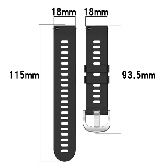 Compatible with Garmin Vivomove 3S 18mm Solid Color Silicone Watch Band(White)