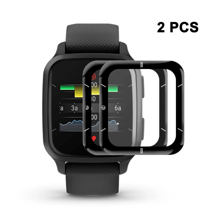 2 PCS Compatible with Garmin Venu SQ 2 ENKAY 3D Full Coverage Soft PC Edge + PMMA HD Screen Protector Film(Sport Version)