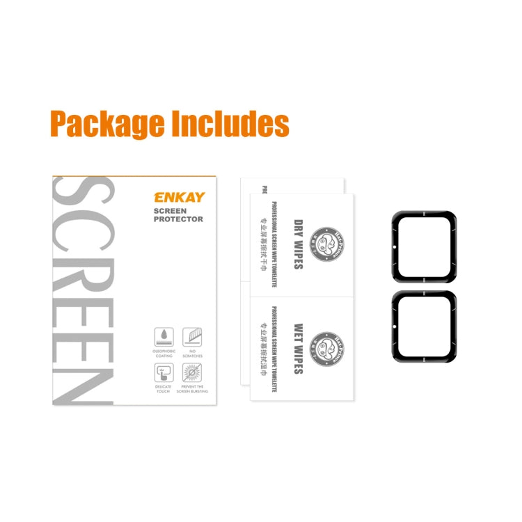 2 PCS Compatible with Garmin Venu SQ 2 ENKAY 3D Full Coverage Soft PC Edge + PMMA HD Screen Protector Film(Sport Version)