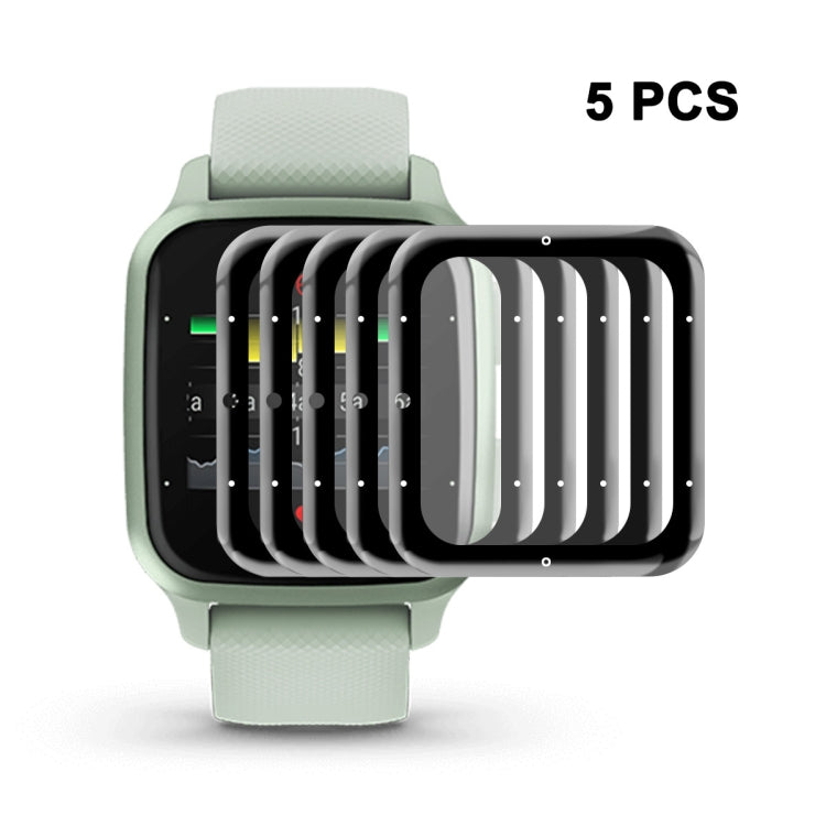5 PCS Compatible with Garmin Venu SQ 2 ENKAY 3D Full Coverage Soft PC Edge + PMMA HD Screen Protector Film(Music Version)