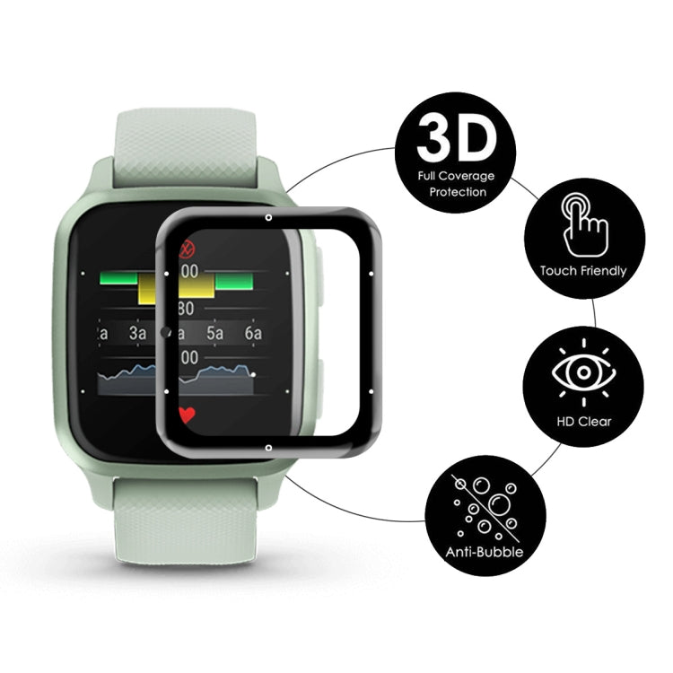 5 PCS Compatible with Garmin Venu SQ 2 ENKAY 3D Full Coverage Soft PC Edge + PMMA HD Screen Protector Film(Music Version)