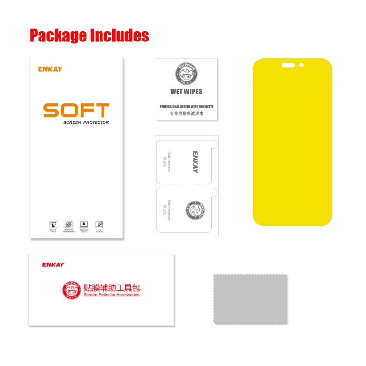1 PCS ENKAY Full Glue Explosion-proof Hydrogel Film For iPhone 14 Pro