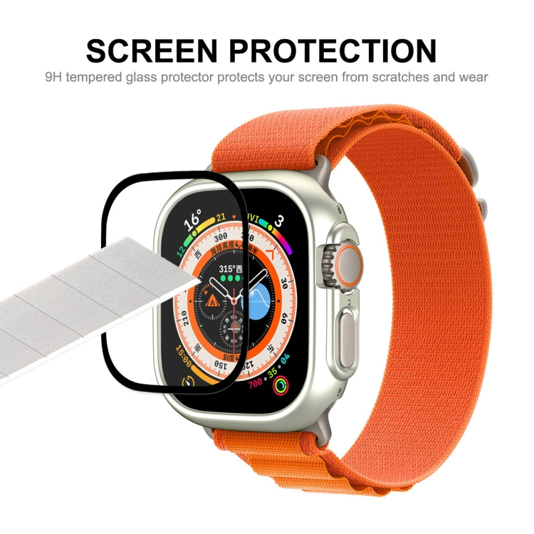 For Apple Watch Ultra / Ultra 2 49mm ENKAY 2 in 1 PC Case + Full Coverage 9H Tempered Glass Film(White) - Watch Cases by ENKAY