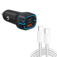 38W PD20W + QC3.0 USB Car Charger with Type-C to Type-C Data Cable, Length: 1m(Black) - Car Charger by PMC TechLife | Online Shopping South Africa | PMC TechLife