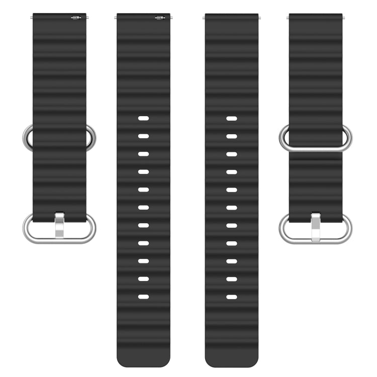 For Xiaomi MI Watch Sport 22mm Ocean Style Silicone Solid Color Watch Band(Black)