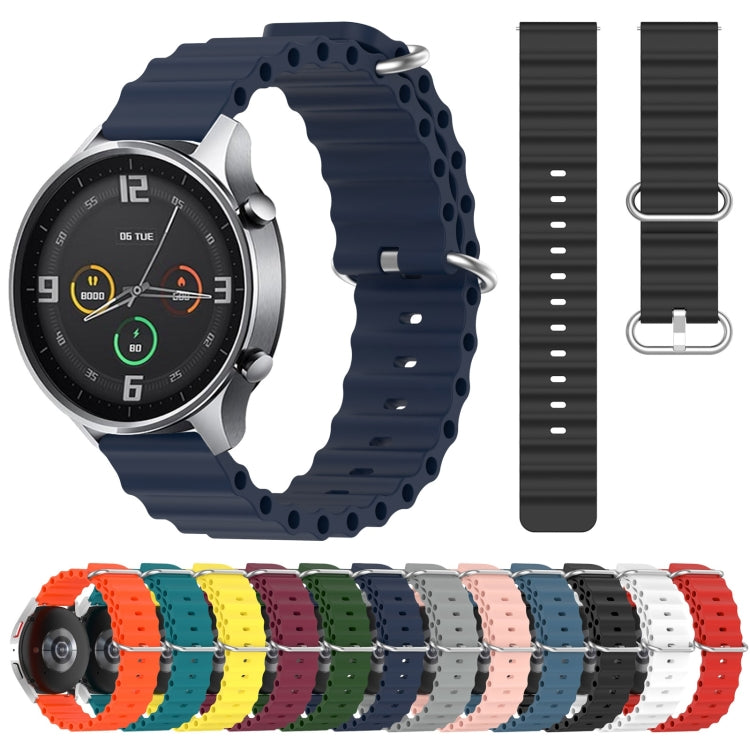 For Xiaomi MI Watch Color 22mm Ocean Style Silicone Solid Color Watch Band(Wine Red)