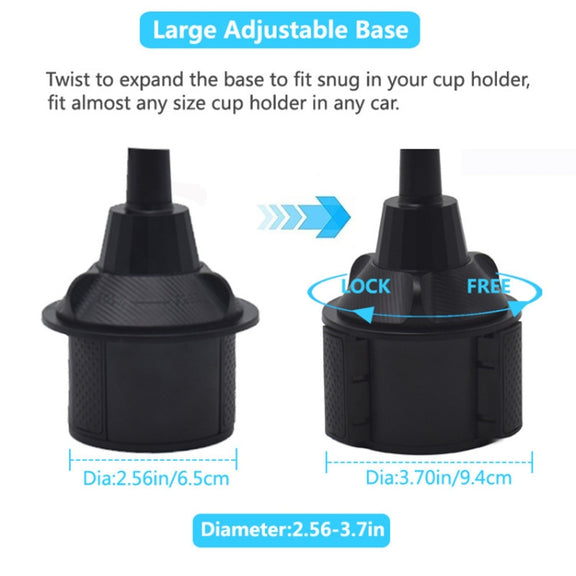 X033 360 Degree Car Phone Mount Adjustable Gooseneck Cup Holder