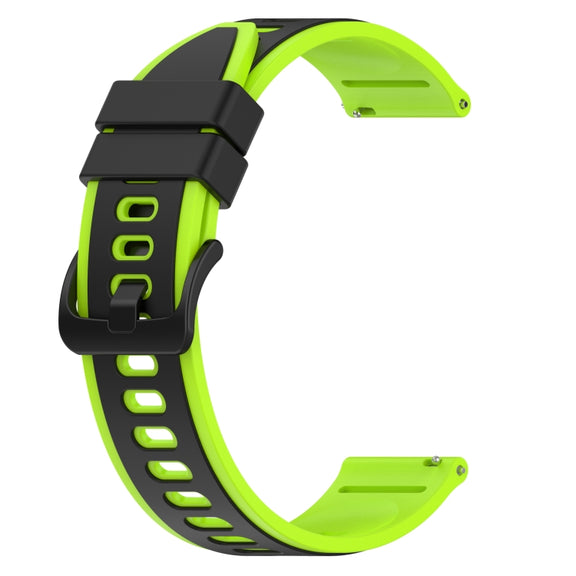 For Xiaomi MI Watch S1 22mm Two-Color Silicone Watch Band(Black+Lime Green)