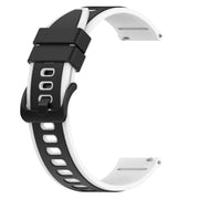 For Xiaomi MI Watch Color 2 22mm Two-Color Silicone Watch Band(Black+White)
