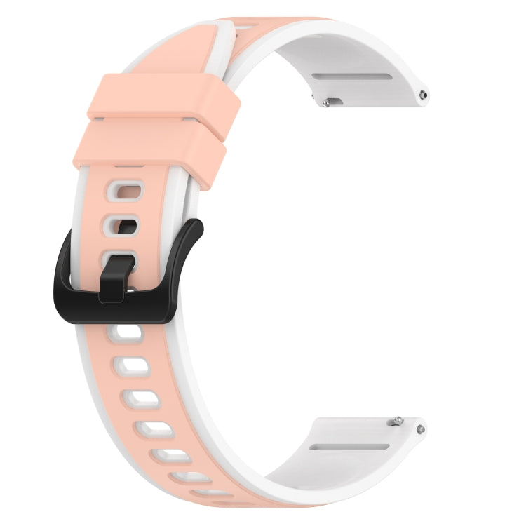 For Xiaomi MI Watch Color 22mm Two-Color Silicone Watch Band(Pink+White)