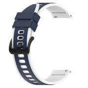 For Xiaomi MI Watch Color 22mm Two-Color Silicone Watch Band(Midnight Blue + White)