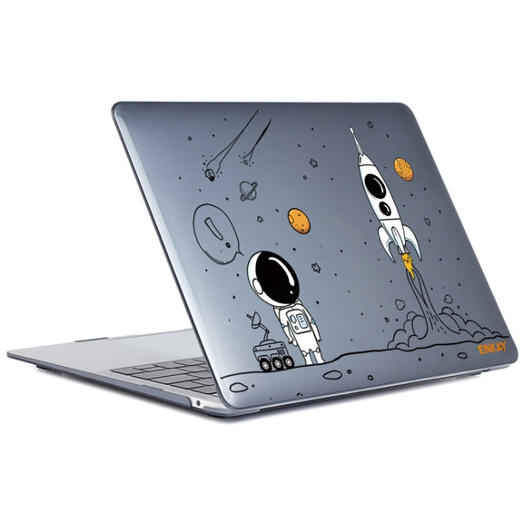For MacBook Air 13.6 2022/2024  A2681 (M2) / A3113  (M3) ENKAY Hat-Prince Spaceman Pattern Protective Crystal Case Cover Hard Shell(Spaceman No.1)