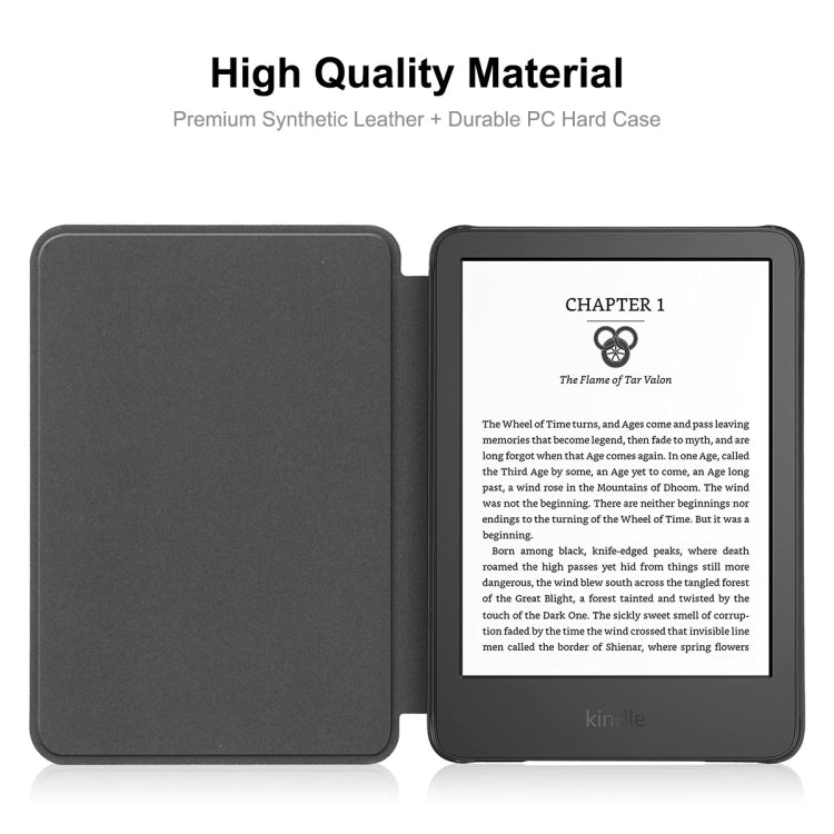 For Amazon Kindle 2022 Gen11 ENKAY Custer Texture Leather Smart Case(Black)