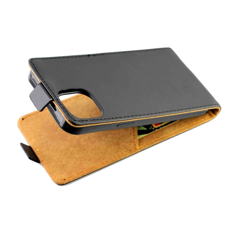 For iPhone 14 Vertical Flip Leather Phone Case with Card Slot(Black)