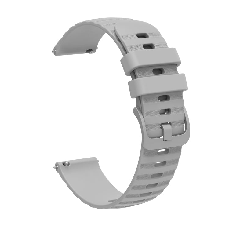For Amazfit GTR 2 22mm Wavy Dotted Solid-Color Silicone Watch Band(Gray)