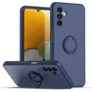 Ring Kickstand Silicone Phone Case For Samsung Galaxy A14 5G(Dark Blue)
