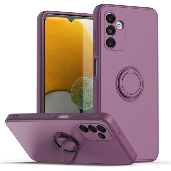 Ring Kickstand Silicone Phone Case For Samsung Galaxy A14 5G(Purple)