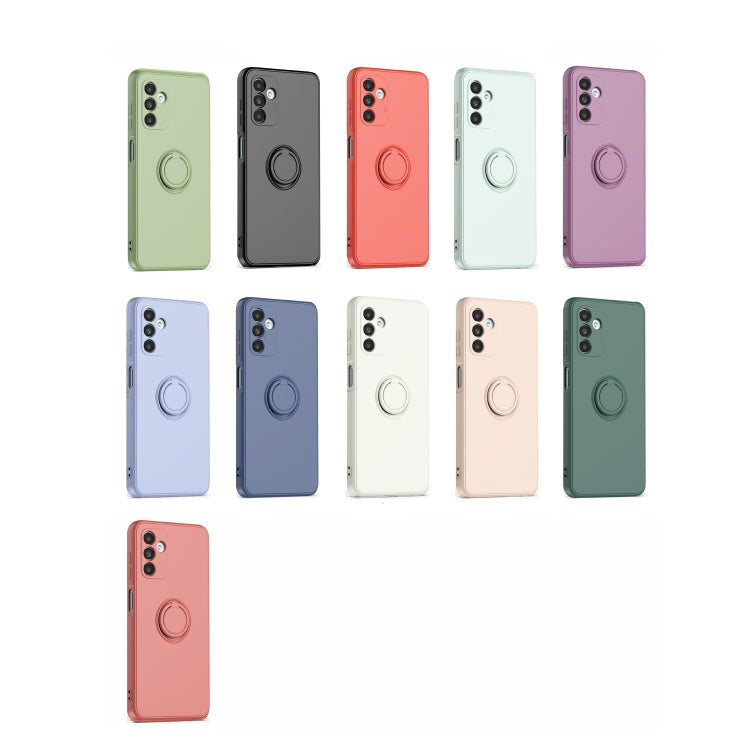 Ring Kickstand Silicone Phone Case For Samsung Galaxy A14 5G(Antique White)