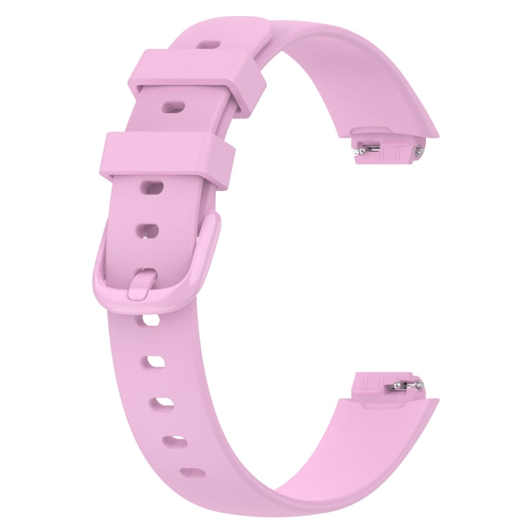 For Fitbit Inspire 3 Solid Color Silicone Watch Band, Size:L(Purple)