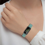For Fitbit Inspire 3 Solid Color Silicone Watch Band, Size:L(Purple)