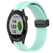 Compatible with Garmin Approach S40 20mm Solid Color Magnetic Clasp Silicone Watch Band(Teal)