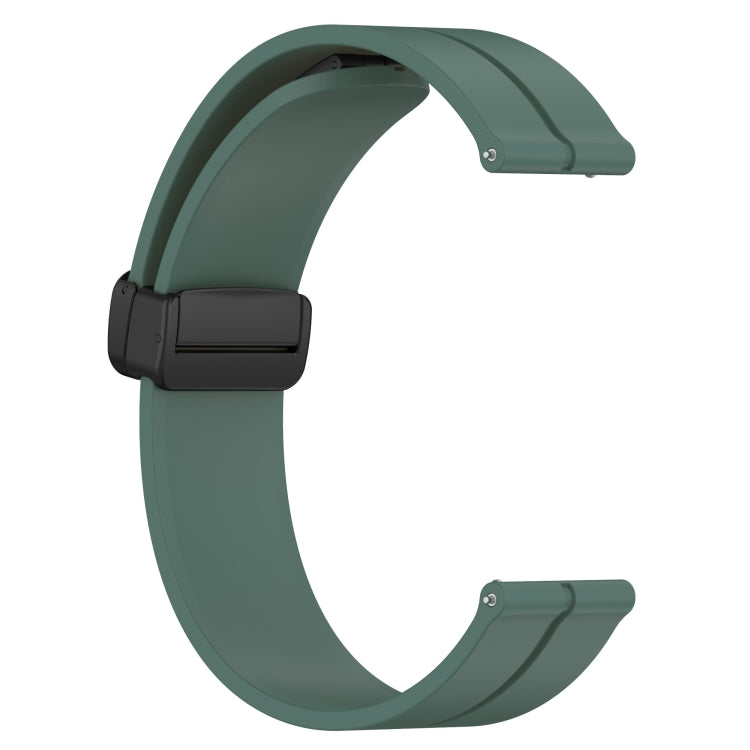 Compatible with Garmin Compatible witherunner 158 20mm Solid Color Magnetic Clasp Silicone Watch Band(Olive Green)
