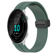Compatible with Garmin Compatible witherunner 158 20mm Solid Color Magnetic Clasp Silicone Watch Band(Olive Green)