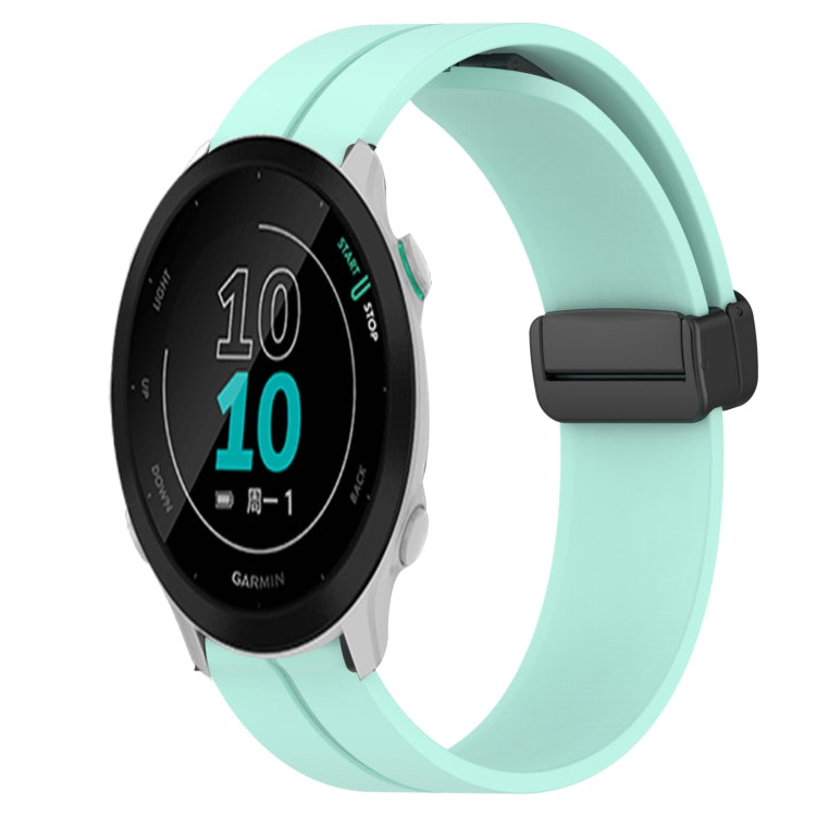 Compatible with Garmin Compatible witherunner 158 20mm Solid Color Magnetic Clasp Silicone Watch Band(Teal)