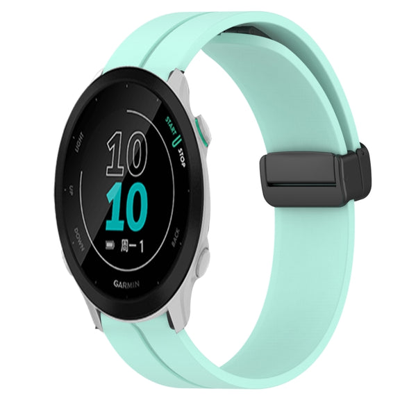 Compatible with Garmin Compatible witherunner 158 20mm Solid Color Magnetic Clasp Silicone Watch Band(Teal)