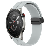 For Amazfit GTR 4 22mm Solid Color Magnetic Clasp Silicone Watch Band(Grey)