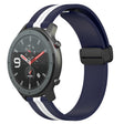 For Amazfit GTR 47mm 22mm Folding Magnetic Clasp Silicone Watch Band(Midnight Blue + White) - free shipping - PMC TechLife - Order now!