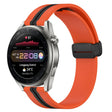 For Huawei Watch 3 Pro New 22mm Folding Magnetic Clasp Silicone Watch Band(Orange+Black) - free shipping - PMC TechLife - Order now!