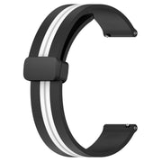 For Huawei Watch GT3 Pro 43mm 20mm Folding Magnetic Clasp Silicone Watch Band(Black+White)