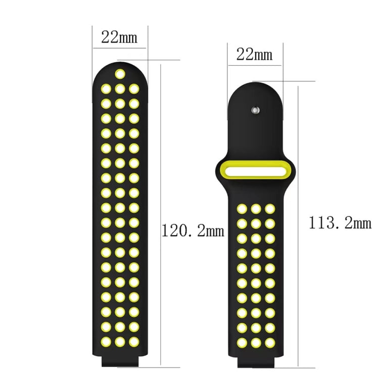 For Garmin Forerunner 235 Two-Color Punched Breathable Silicone Watch Band(Grey+Black)