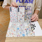 For Samsung Galaxy S21 FE 5G Fresh Small Floral Epoxy TPU Phone Case(Hand-painted Flowers 2)